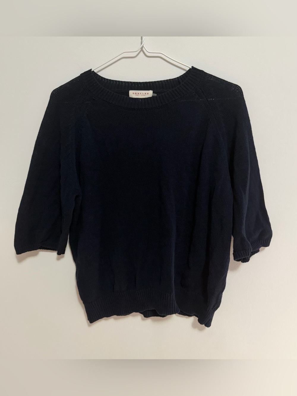 demylee new york brenda cotton linen navy top size L
